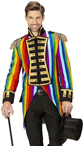 WIDMANN W  frac da sfilata in costume, coriandoli, arcobaleno, CSD, ringmaster, uniforme da guardia, clown, showmen, motto party, carnevale