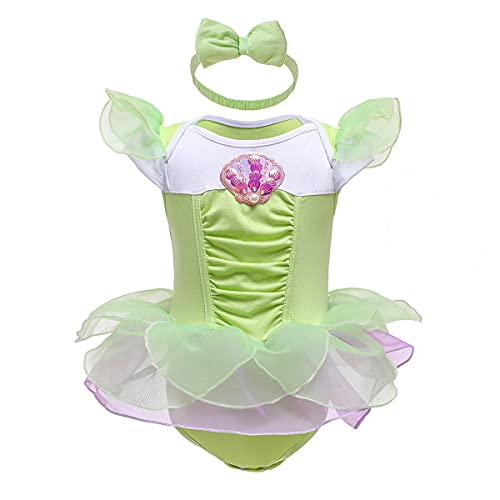 MYRISAM Vestito da Principessa Fata dei Fiori Pagliaccetto per Bimba Bambina Costume di Carnevale Halloween Cosplay Compleanno Body Festa Natale Abiti con Archetto 3-6 mesi