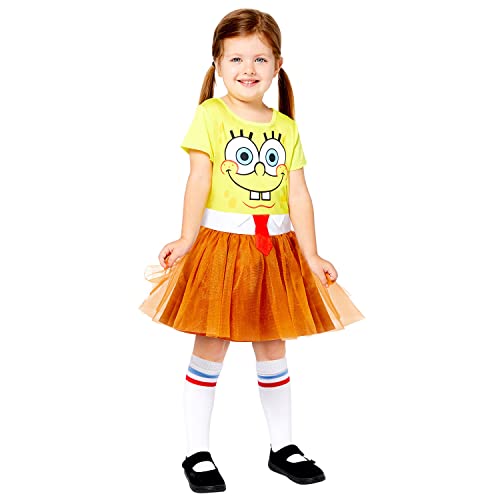 amscan Costume per bambine con licenza ufficiale Spongebob Squarepants, età 6-8 anni, Giallo, 6-8 Anni