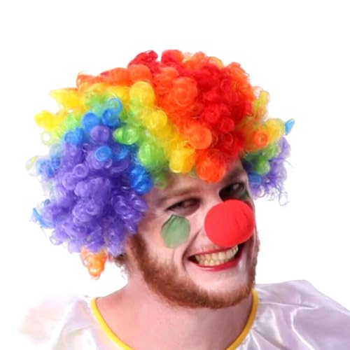 Generic Parrucca da clown per festa in costume   Parrucca da clown   Parrucca da clown arcobaleno, parrucca da clown teatrale, parrucca da clown da performance, parrucca da clown cosplay, parrucca da clown vi