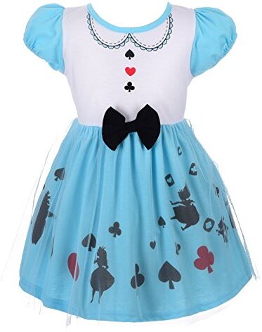 Lito Angels Vestito Costume Alice nel paese delle Meraviglie per Bambina Taglia 18-24 Mesi B