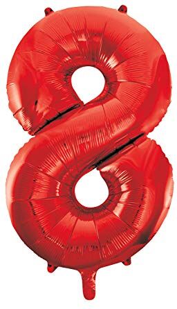 Unique Party  Palloncino Gigante Numero 8 86cm Rosso