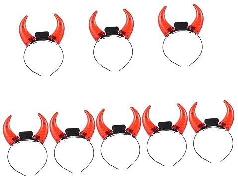 FRCOLOR 8 Pezzi Orecchie Copricapo Di Halloween Donne Per Foto Luminose Corna Di Carnevale In Su Decorazione Shpaed Hoops Ragazze Cosplay Bande Accessori Prop Creativo Ghost