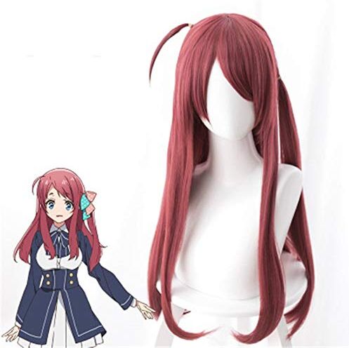 WERNG Anime Zombie Land SAGA Sakura Minamoto Cospaly Parrucca lunga 60 cm capelli rossi Halloween Costume gioco di ruolo Parrucche + Parrucca Cap