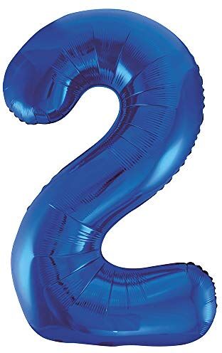 Unique Party  86 cm Palloncino Gigante in Foil Blu Numero 2