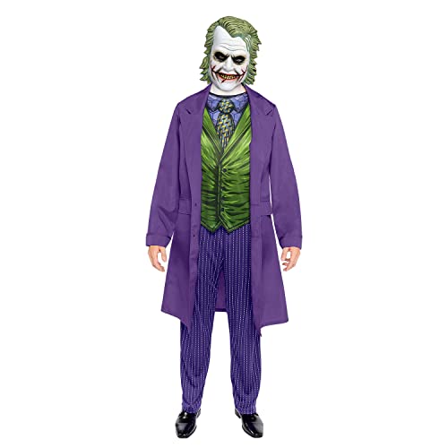 amscan Joker-Costume da film da uomo, misura L, 1 pezzo, Viola, Verde, L,