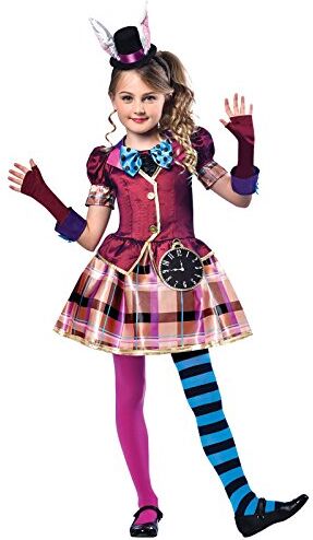 amscan Ragazze Cappellaio Matto Vestito Operato Alice nel Paese delle Meraviglie Costume (età 7-8 Anni)