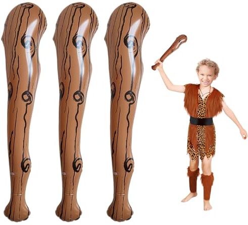 EUPSIIU 3 Pezzi Bastoni Gonfiabili Costume Cavernicolo Set Bomboniere Feste Gonfiabile Carnevale Decorazione Hawaiane Gonfiabile Regalo di Compleanno Festa per Adulti Bambini (3 Pezzi)