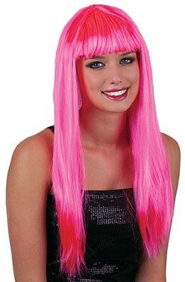 Funny Fashion Parrucca Pretty Fucsia Capelli Lunghi Lisci