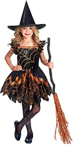 amscan (PKT)  Costume da strega da ragno spettrale per bambine (3-4 anni)