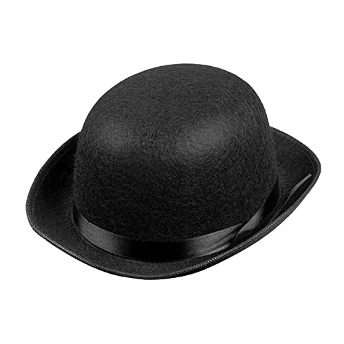 Boland 0 – Cappello Bowler in melone per bambini, effetto feltro con nastro di raso, Charleston, anni '20, copricapo, costume, carnevale, feste a tema