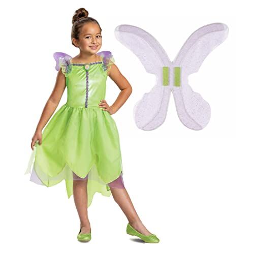 DISGUISE Costume Trilly Classico Bambina, Verde Vestito Carnevale Bambina Trilly, Staccabile Ali Trilly, Costumi Di Carnevale Per Bambini Taglia XS