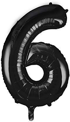 Unique Party  Palloncino Gigante Numero 6 86cm Nero