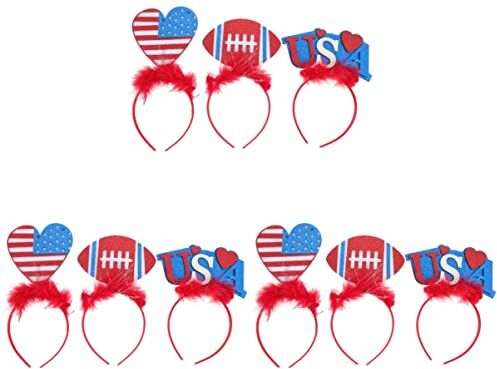 FRCOLOR 9 Pz Trucco Forma Indipendenza Bambini Per Costumi Usa Hairbands Decorazioni Per La Testa American Boppers Quarto Giorno Stella Regali Palloncini Di Partito