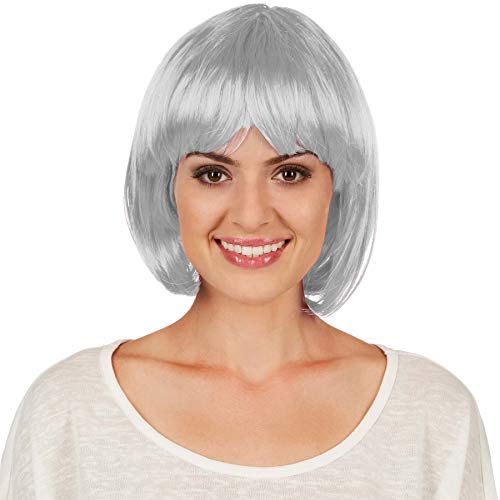 TecTake dressforfun 900262 Parrucca a Caschetto, Ottima per Carnevale e Feste a Tema (Grigio)