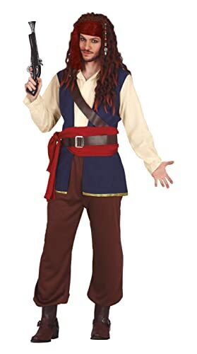 Fiestas GUiRCA Costume da Capitano Pirata Eroe dei Sette Mari per Uomo Adulto Taglia M 48-50