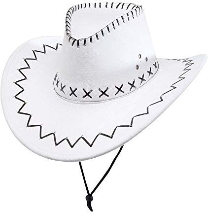 WIDMANN WHITE COWBOY HAT STITCHED" suedelook -