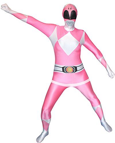 Morphsuits Costume per Travestimento da Power Rangers, Adulto, Taglia: M, Colore: Rosa