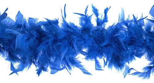 Trimits marabù Marabou-Costume da Boa con Piume per Feste, Festival, Orgoglio, Addio al Celibato, Halloween, Natale, Cotone, Blu Reale, 1.8m x 12cm