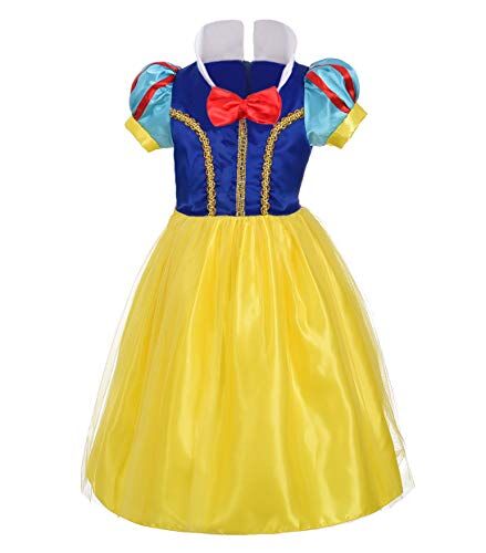 Lito Angels Vestito Costume Principessa Biancaneve per Bambina, Taglia 7-8 Anni, B