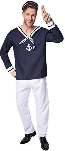 TecTake dressforfun Costume da uomo marinaio   Bella casacca da marinaio   Pantaloncini corti abbinati   Fantastico cappello incluso (L   No. 301535)