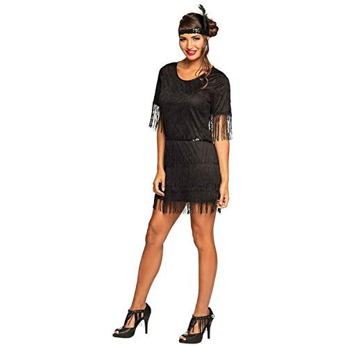 Boland Costume Flapper Darcy, abito nero con frange e fascia per capelli, set per donna, mini abito, Charleston, anni '20, costume, carnevale, festa in maschera