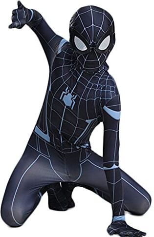 Berrysun Spiderman Costume No Way Home 7~8 anni Ragazzi Tuta Bambini Black Panther Cosplay Tuta per Halloween Carnevale Calzamaglia Onesies,A- Kids L (125~135cm)