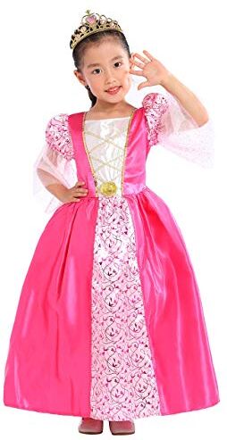 Sincere Party Costume da principessa medievale rosa per bambina con diadema 7-8 anni