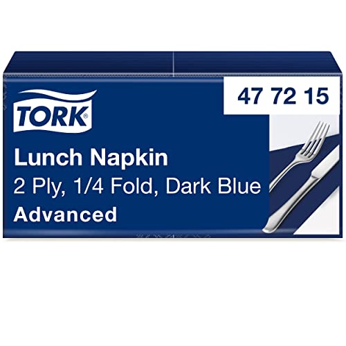 Tork Tovagliolo Lunch blu scuro Advanced, 2 veli, piegato in 4, 10 pacchi x 200 tovaglioli (2000 pz), 33 cm (lungh.) x 32,6 cm (largh.)