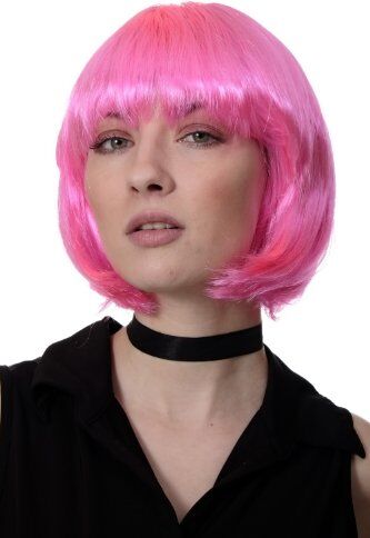 WIG ME UP Bellissimo Parrucca da Party, Caschetto, Rosa, Disco, Corta & Impertinente PW0114-PC5