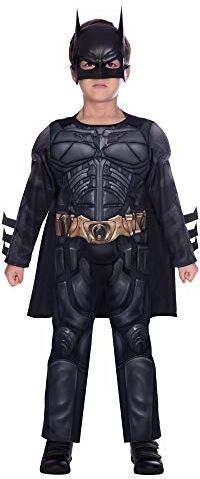 amscan Costume da Supereroe per Ragazzi Cavaliere Oscuro Batman Fancy Dress (età 3-4 Anni)