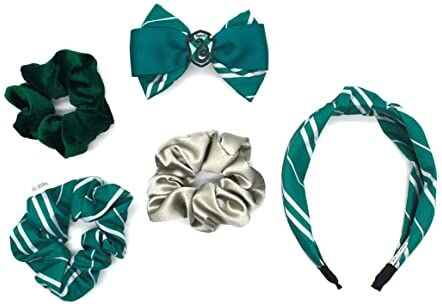 Cerdá Harry Potter Set di Accessori per Capelli, Serpeverde, Elastici per Capelli, Fiocco per Capelli, Scrunchie E Cerchietti per Capelli, Cosplay, Regali per Bambina e Adolescenti!