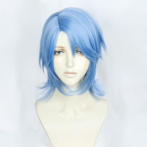 GJBXP Parrucca Kingdom Hearts III Aqua Cosplay Gioco di ruolo PARTY capelli per Natale Halloween Blu 2019 Nuove parrucche per capelli GANME ANIME + Parrucca Cap   come da foto