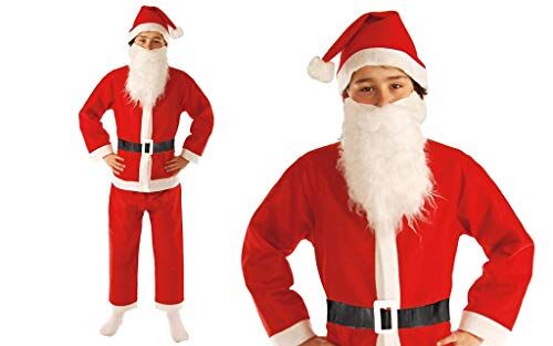 Guirca Costume Babbo Natale per bambini, colore rosso, 5-6 anni ()