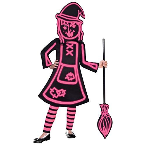 amscan – Costume da strega luminosa per bambini e bambine, per feste a tema, Halloween