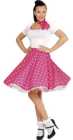 WIDMANN PINK 50s POLKA DOTS SKIRT & NECK SCARF" -