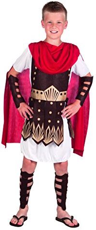 Boland - Legionario Romano Costume Bambino, Rosso/Marrone/Bianco, 128,