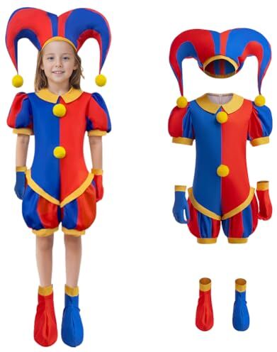 LZH Kids Clown Costume Carnevale Clown Costume Bambini Set The Amazing Circus Costume con Clown Costume Accessori