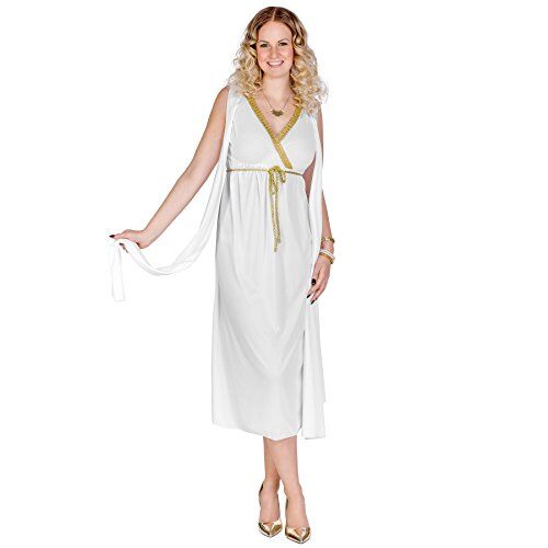 TecTake dressforfun Costume da donna Bellezza greca Penelope   Abito lungo   Drappi applicati all’abito sulla parte superiore delle braccia   Cintura dorata da allacciare in vita (XL   no. 300329)