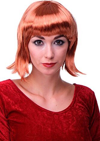 WIG ME UP Bellissimo Parrucca da Party, Caschetto, Biondo Rame, Disco, Corta & Impertinente PW0114-P130