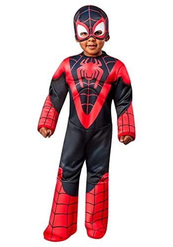 Rubie's Rubies Costume Miles Morales SAF Preschool per ragazzi, Tuta deluxe e maschera, Oficiale Marvel Spidey & Friends per Halloween, Carnevale, Natale e compleanno