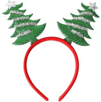 BAFFII Fascia natalizia, For i bambini Buon Natale Decorazioni for la casa Ornamenti Navidad Simpatico albero di Natale verde Fascia for capelli Copricapo Regali di Natale, Forniture per feste (Colore : He