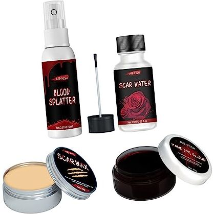 FRCOLOR 4 Pz Cera Cicatriziale Sangue Del Costume Pittura Del Viso Kit Cicatrice Trucco Kit Per Il Trucco Da Vampiro Trucco Delle Cicatrici Del Sangue Sanguinante Ferro Effetti Speciali