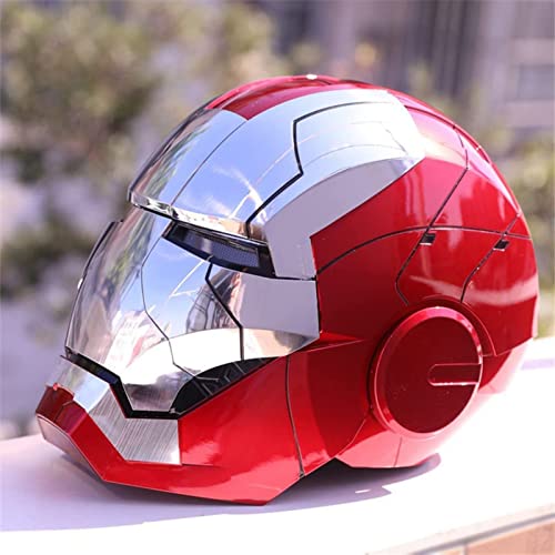 Tables Marvel Avengers Maschera Elettronica Iron Man, Iron Man MK5 Casco Supereroe Apertura e Chiusura Elettrica Indossabile, Adatto for Puntelli di Ruolo, Indossabile