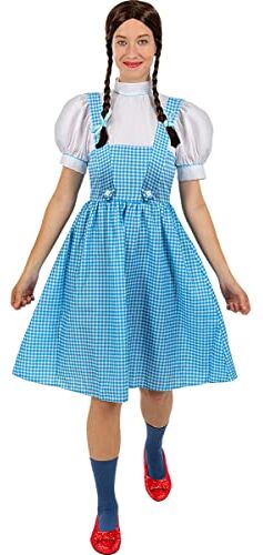 Funidelia Costume Dorothy Il Mago di Oz per donna Il Mago di Oz, Film e Cinema Costume per Adulto e accessori per Feste, Carnevale e Halloween Taglia M Azzurro/Blu