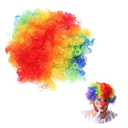 FRCOLOR Parrucca Costume Da Clown Parrucca Da Clown Per Halloween Parrucca Afro Multicolore Da Clown a Colori Parrucca Da Clown Color Bang Parrucche Colorate Oggetti Di Scena Cosplay