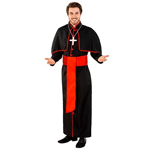 TecTake dressforfun Costume da uomo Cardinale Giovanni   Lungo abito da cardinale   Mantellina applicata   incl. Cintura e catena con crocifisso (XXl   no. 300489)