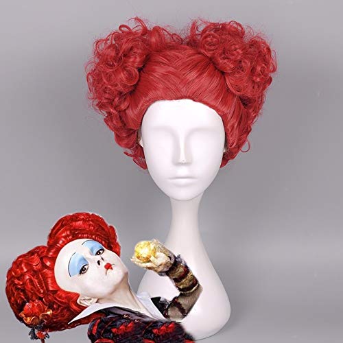 FZYUYU Cosplay wig 2018 Alice nel paese delle meraviglie parrucca rossa regina giochi di ruolo capelli regina dei cuori costume capelli rossi Halloween festa concerto, taglia unica rossa