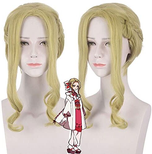 EQWR Halloween Fashion Christmas Party Dress Up Wig -Bound Teenager Hanako Junyako Cos Character Style Swelling Head Road Cosplay Wig