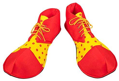 Boland 55519 55519-Clown Scarpe in tessuto, 1 paio, Giallo/Rosso, Accessori per Carnevale, Halloween, feste a tema, Unisex Adulto, Taglia unica